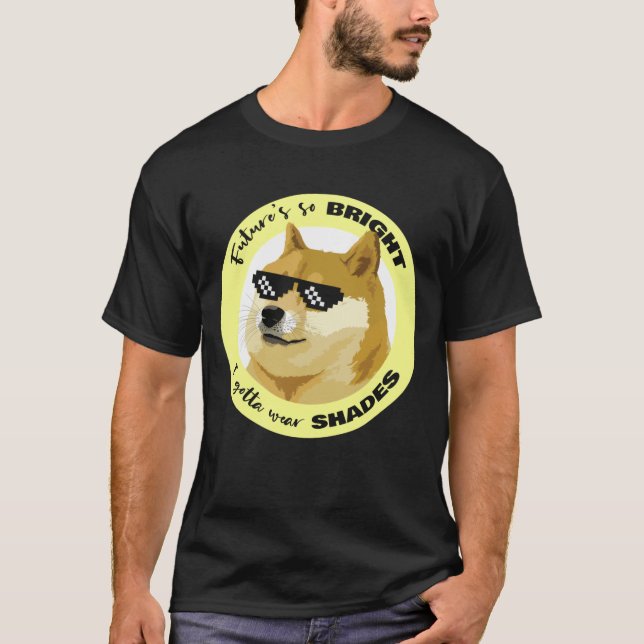 Dogecoin Future Sunglasses Lagrar Market Crypto T Shirt (Framsida)