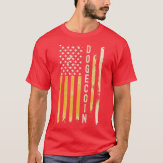 DOGECOIN Guld Flagga T Shirt