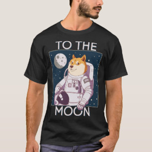 Dogecoin Hund Astronaut till Måne Blockchain HODL T Shirt
