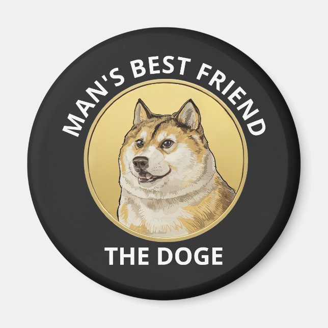 Dogecoin Hund Personlig Magnet (Framsidan)