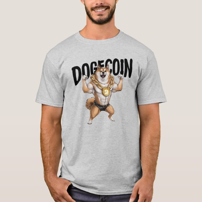 Dogecoin Hund Tshirt T Shirt (Framsida)