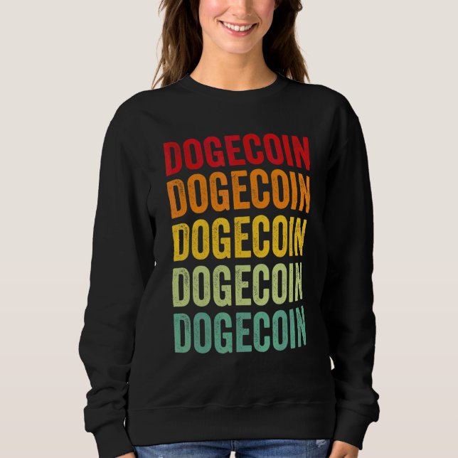 Dogecoin Krypto Regnbåge Text Design T Shirt (Framsida)