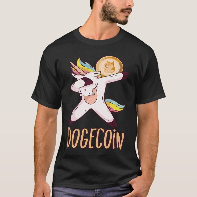 Dogecoin Måne Dab Cryptocurrency Bitcoin Dogecoin T Shirt (Framsida)