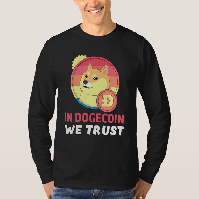 Dogecoin Måne Dab Cryptocurrency Bitcoin Dogecoin T Shirt (Framsida)