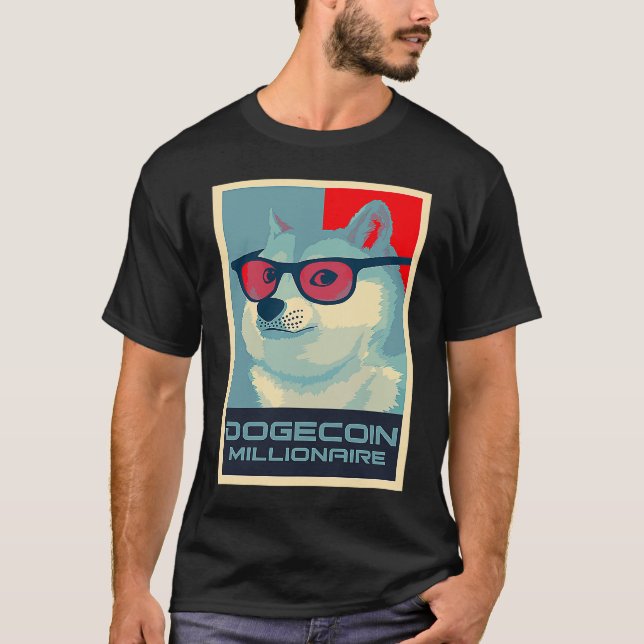 DOGECOIN Millionaire HODL Crypto SHIB Token till T Shirt (Framsida)