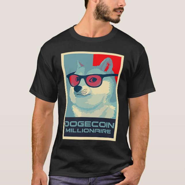 DOGECOIN Millionaire HODL Crypto SHIB Token to the T Shirt (Framsida)