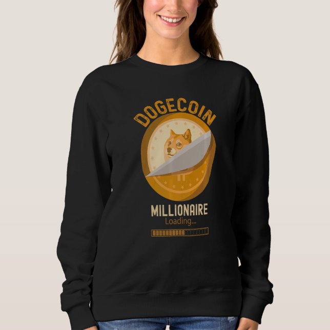 Dogecoin Millionaire Loading Crypto Cryptocurrency T Shirt (Framsida)