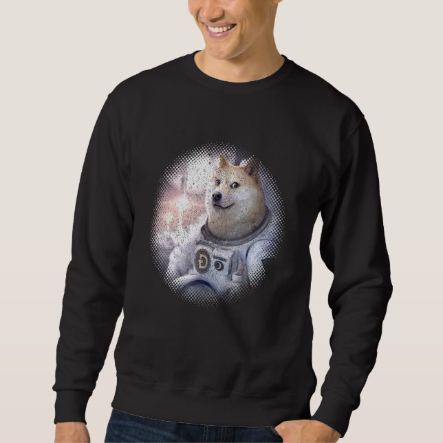 Dogecoin Millionaire Meme Hodl Crypto Cryptocurren Lång Ärmad Tröja (Framsida)