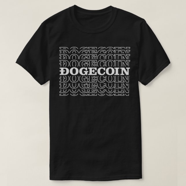 dogecoin modern typografi, rolig kryptooffertgåva t shirt (Design framsida)