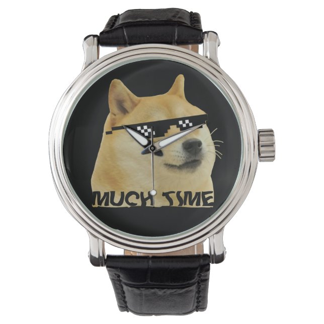 Dogecoin Mycket Time Doge Wow Crypto Cryptocurrenc Armbandsur (Framsida)