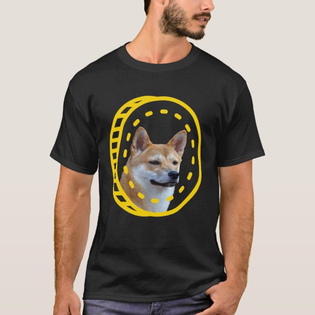 Dogecoin Shiba Inu Cryptocurrency T Shirt (Framsida)