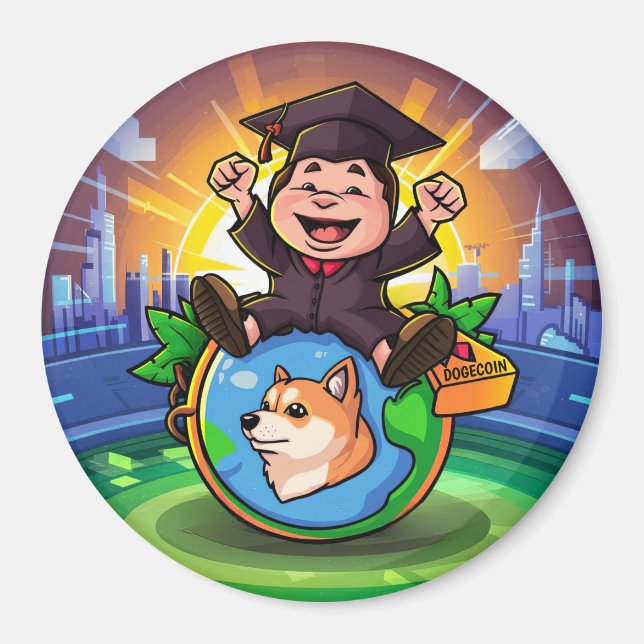 Dogecoin Studenten Magnet (Framsidan)