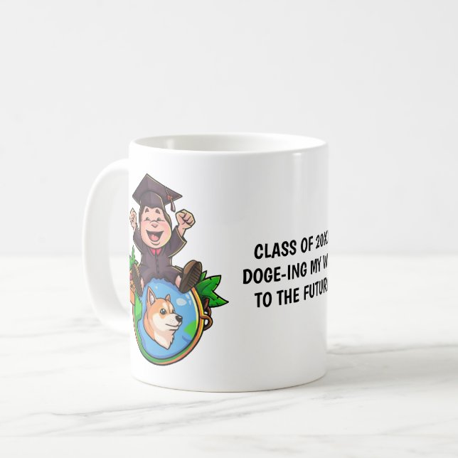 Dogecoin Studenten Personlig Kaffemugg (Framsida vänster)