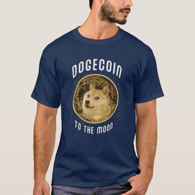 Dogecoin till Måne Doge HODL Crypto Meme Cryptoc T Shirt (Framsida)