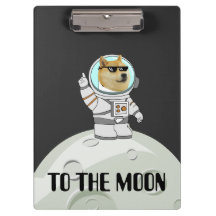 Dogecoin till måne lustig svart astronaut hund