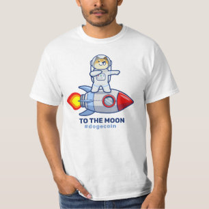 Dogecoin till Måne Rocket Man Space Doge Crypto T Shirt