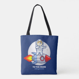 Dogecoin till Måne Rocket Man Space Doge Crypto Tygkasse