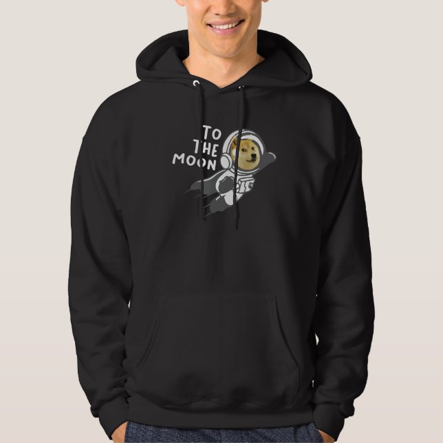 Dogecoin till Måne Shirt, Hodl Doge Coin Crypto Hoodie (Framsida)