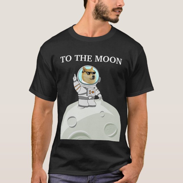 Dogecoin till måne T-Shirt (Framsida)