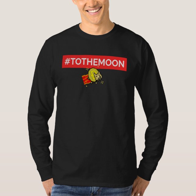 Dogecoin To The Moon T Shirt (Framsida)