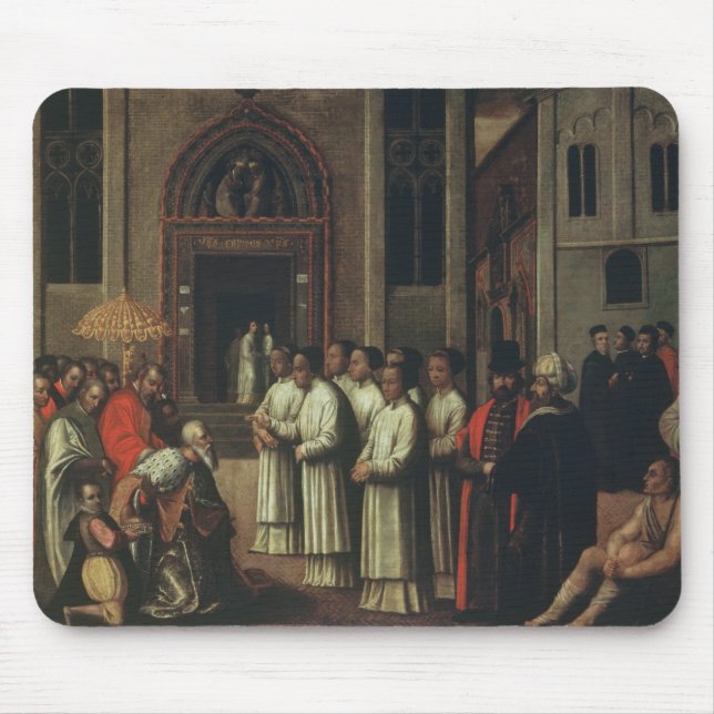 Dogen Ziani möter Pope Alexander III (1105-81) Musmatta (Framsidan)