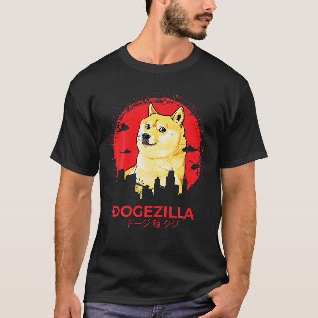 Dogezilla Doge Coin Crypto Hodl Dogecoin Coola T Shirt (Framsida)