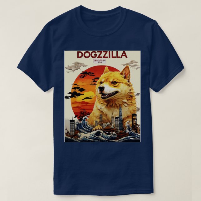 Dogezilla Funny Doge Meme Giant Shiba Inu Funny Do T Shirt (Design framsida)