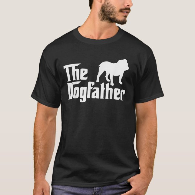 Dogfather Bulldog Funny T Shirt (Framsida)