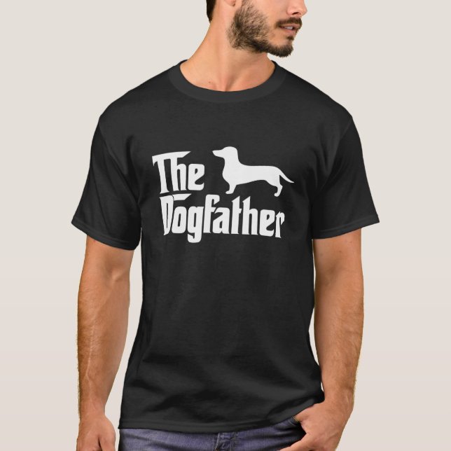 Dogfather Dachshund Funny Far Hund älskare Gif T Shirt (Framsida)