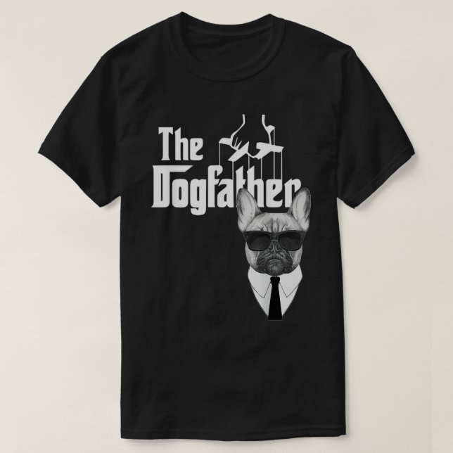 Dogfather Fransk Bulldog Frenchie Hund T Shirt (Design framsida)
