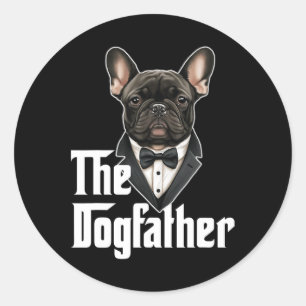 Dogfather Fransk Bulldog Pappa Frenchie Pappa Hund Runt Klistermärke