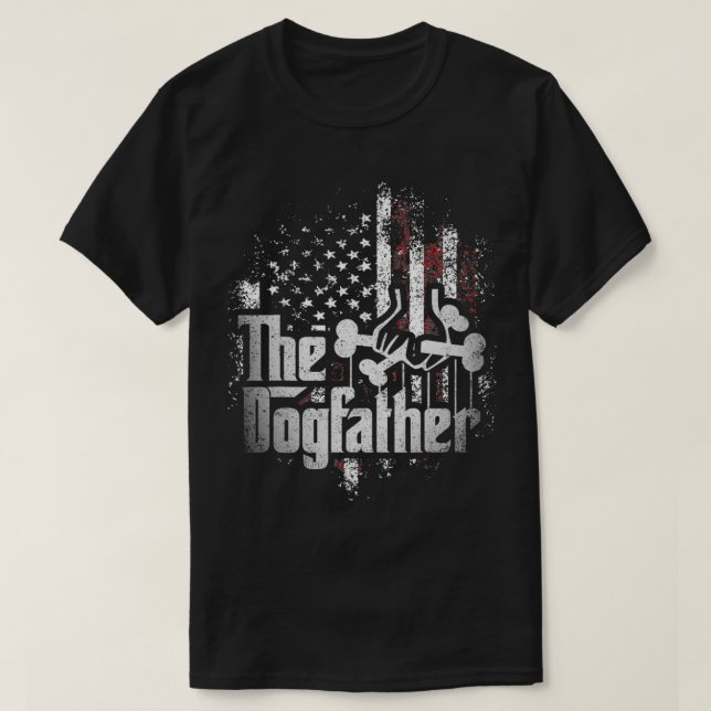 Dogfather Hund Pappa Fars dag Hund älskare T Shirt (Design framsida)