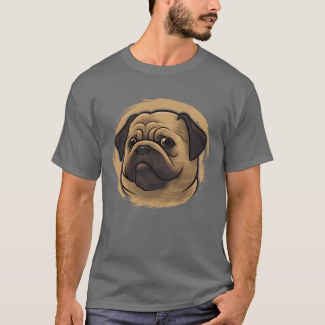 Dogfather Hund Pappa Hund Mamma Hund älskare Pug-H T Shirt (Framsida)