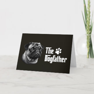 Dogfather Pug Birthday Card Tack Kort