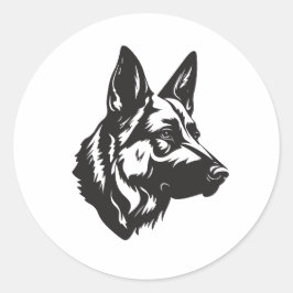 Dogfather Shepherd Ansiktsdekal Runt Klistermärke