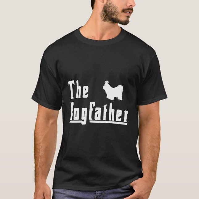 Dogfather Shih Tzu Hund Manar Fars dag Gift H T Shirt (Framsida)