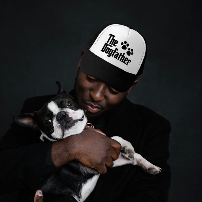 Dogfather svartvit roligt som säger keps (Skapare uppladdad)