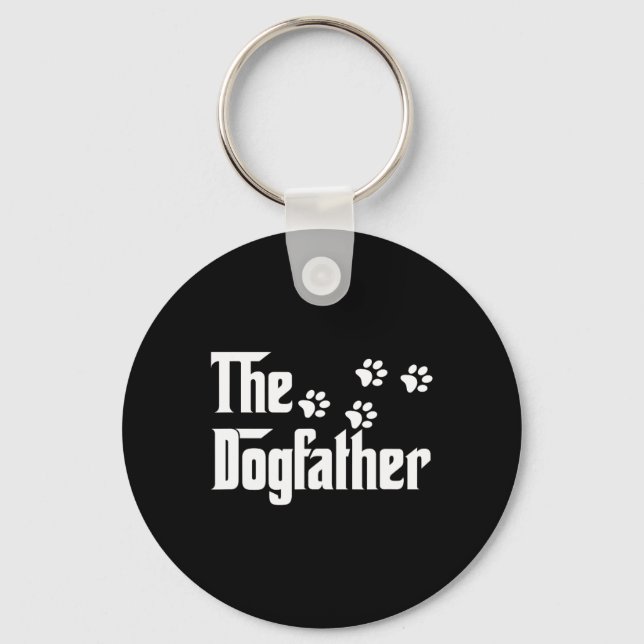 Dogfather T Shirt Pappa Fars dag Gift Hund älskare Nyckelring (Framsida)