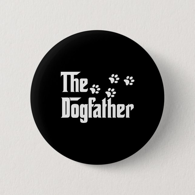 Dogfather T-shirt Pappa Fars dag present Hundälska Knapp (Framsida)