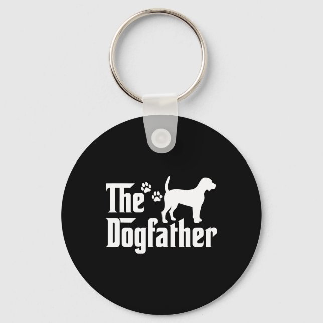 Dogfather Tee Fars dag Gift Pappa Hund älskare B Nyckelring (Framsida)