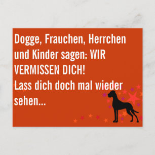 Dogge och vi saknar dig vykort