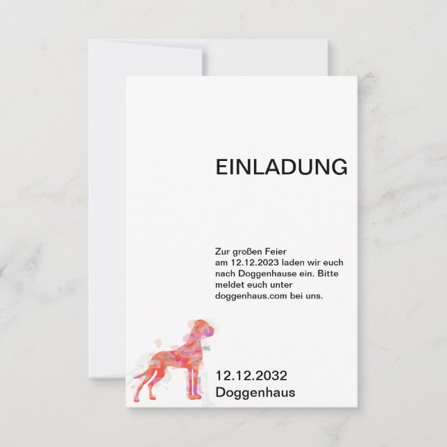 Doggen Einladungskarten Inbjudningar (Framsida)