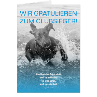 Doggen Sieger Grußkarte Hälsningskort