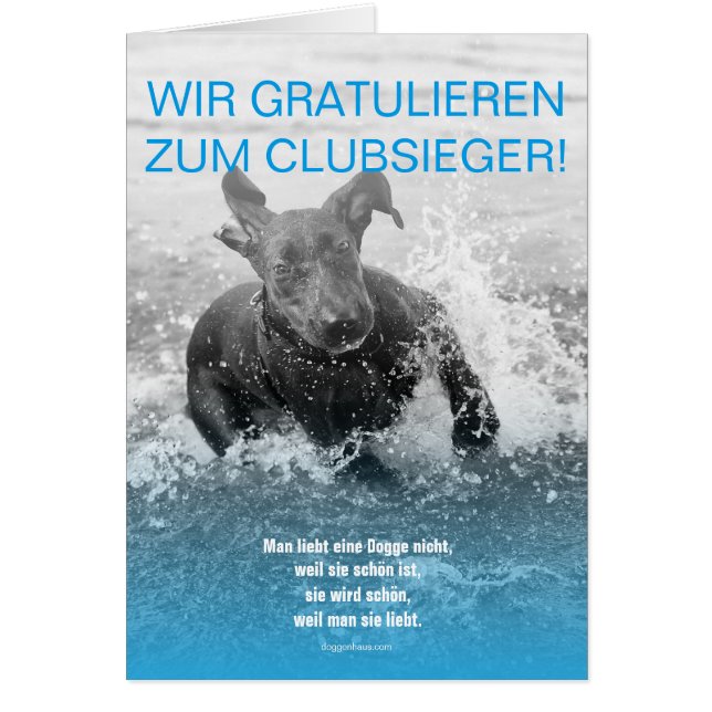 Doggen Sieger Grußkarte Hälsningskort (Framsidan)