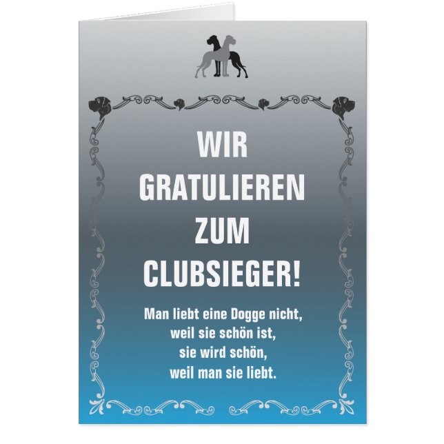 Doggen Sieger Grußkarte Hälsningskort (Framsidan)