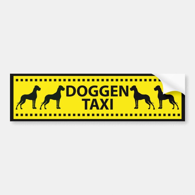 Doggen Taxi Bildekal (Framsidan)
