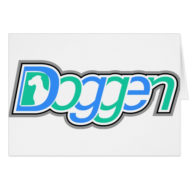 Doggen Text med huvud Hälsningskort (Framsidan Horizontal)