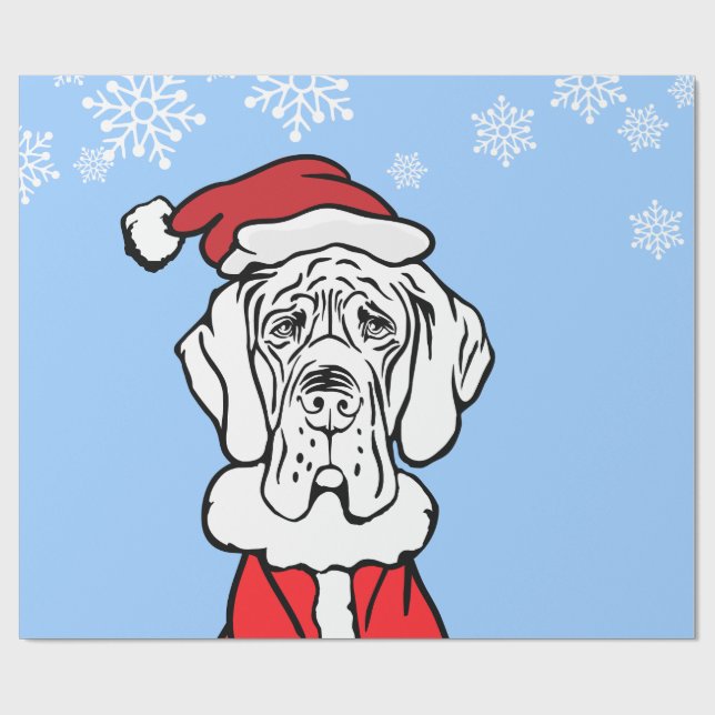 Doggen Weihnacht Geschenkpapier Presentpapper (Platt)