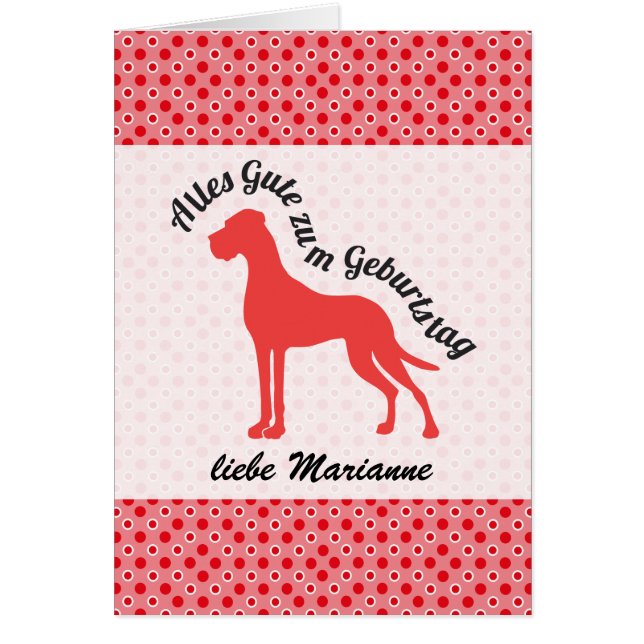 Doggenkarte beschriftet hälsningskort (Framsidan)