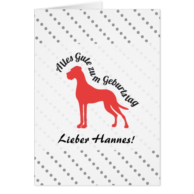 Doggenkarte beschriftet hälsningskort (Framsidan)